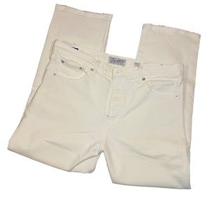 LUCKY BRAND Authentic Straight Crop White Jeans Size 14/32